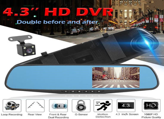 OEM Διπλές κάμερες 2 καναλιών Blackbox DVR Dash Cam Οπισθοσκόπος καθρέφτης Full HD1080p