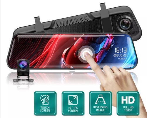 10 ιντσών Bluetooth Android Carplay Dashboard Mirror Stream Dual Drive Recorder IPS