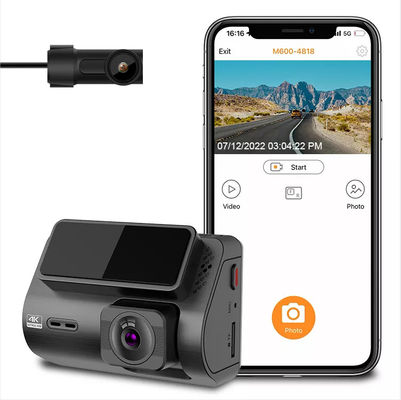 Κρυφό 2 ιντσών HD 4K GPS Dash Cam εμπρός και πίσω μαύρο κουτί αυτοκινήτου