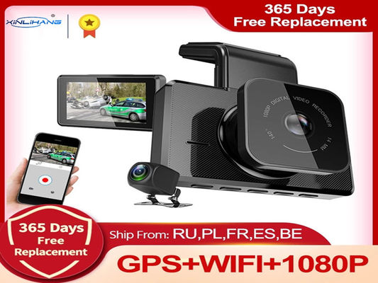 CMOS Πλαϊνή όψη 3 ιντσών Dash Cam WIFI GPS Κάμερα αυτοκινήτου Εμπρός και πίσω όψη