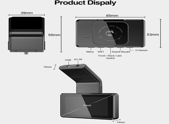 3 ιντσών RGB USB βιντεοκάμερα αυτοκινήτου FHD 1080P IPS Screen Auto DVR Dashcam