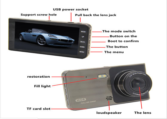 Βιντεοκάμερα διπλού καναλιού 128GB 1080FHD Vehicle Blackbox DVR