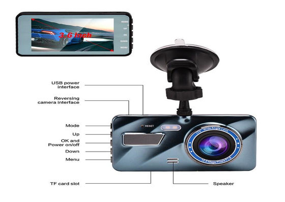 Αυτόματη διπλή κάμερα Blackbox DVR Full HD 1080P 170 Degree Dash Cam IPS οθόνη αφής