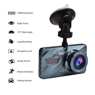 Κάμερα ταμπλό αυτοκινήτου WDR Motion Activated Dashcam 4 ιντσών με διπλό φακό GPS