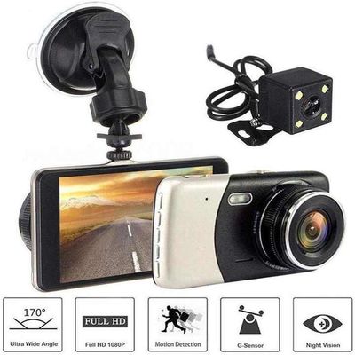 Μπροστινό πίσω αυτοκίνητο διπλής κάμερας Dash Cam Recorder 4 ιντσών Εμπρός 1080P πίσω 720P