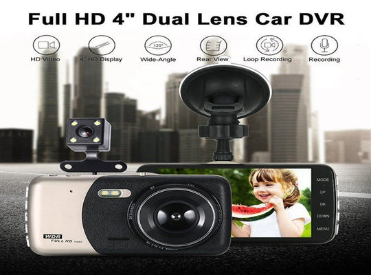 Ευρυγώνιο DVR αυτοκινήτου Dash Cam 1080P 4 ιντσών Οθόνη αφής IPS 170 μοιρών
