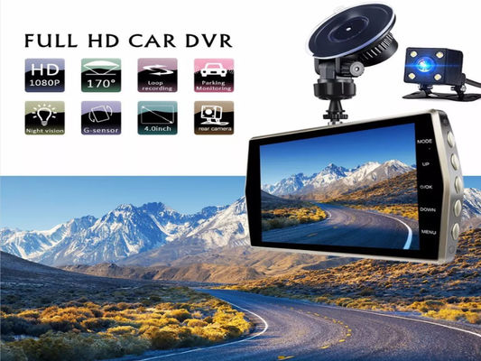 Κάμερα Dash οχήματος 1080P 4 ιντσών εμπρός και πίσω με διπλό φακό για εσωτερικό αυτοκίνητο