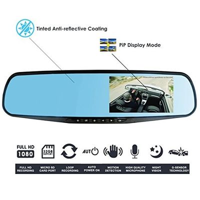 Auto Dash Cam Recorder 4,3&quot; LCD FHD 1080p Εμπρός και πίσω Αισθητήρας DVR GC1054