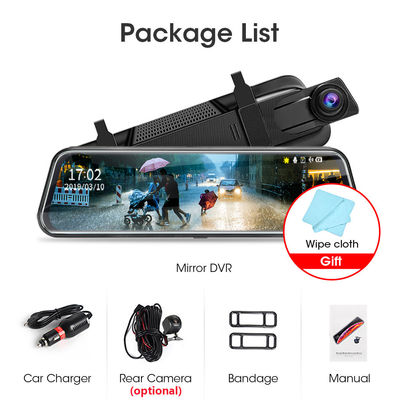 IP57 Αδιάβροχη Οθόνη καθρέφτη κάμερας DVR αυτοκινήτου 1080P HD