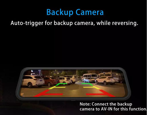 Ενεργοποιημένη κάμερα Dashcam με κίνηση 9,66 ιντσών Πλήρης 2,5D οθόνη αφής μπροστινή πίσω εγγραφή