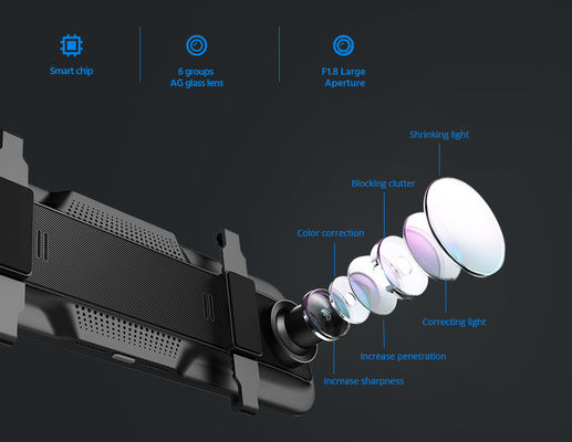 Μέσα ροής WDR 1080p Dash Cam Mirror DVR Full Hd 1080P 10 ιντσών