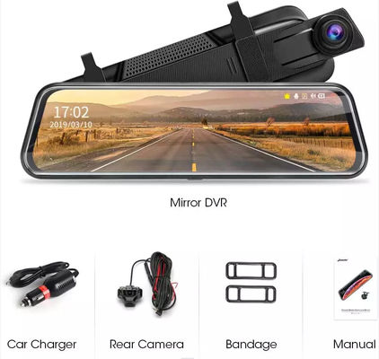 10 ιντσών οθόνη αφής IPS 2.5D Ταμπλό τοποθετημένη Dash Cam Οθόνη στάθμευσης FHD1080P