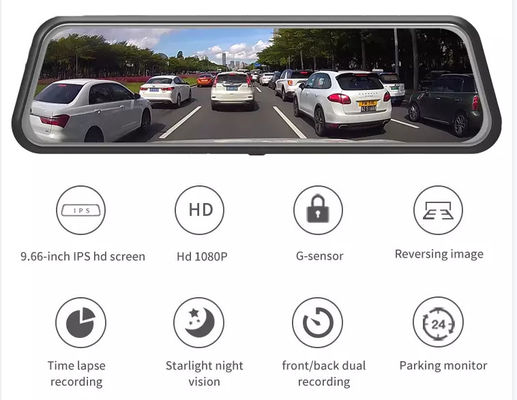 10 ιντσών IPS 2.5D 4K GPS Dash Cam Dash και οθόνη αφής κάμερας όπισθεν