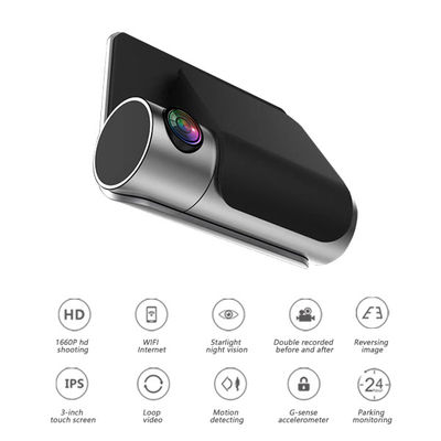 Οθόνη αφής αυτοκινήτου ADAS Dash Cam WIFI GPS Διπλός Φακός Ενσωματωμένος Εγγραφέας DVR