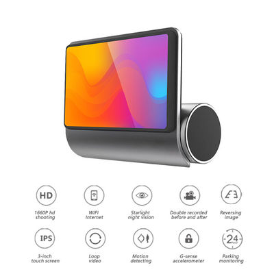 Οθόνη αφής αυτοκινήτου ADAS Dash Cam WIFI GPS Διπλός Φακός Ενσωματωμένος Εγγραφέας DVR