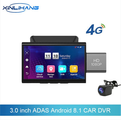 4G 3 ιντσών Android 8.1 ADAS Dual Micro Dvr Dash Cam With DVR System 128G 24h