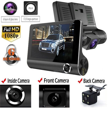 Βιντεοκάμερα αυτοκινήτου 4 ιντσών FHD 1080P Τριπλός φακός DVR Κάμερα ταμπλό 170 μοιρών