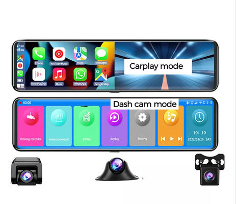 AHD1080P Android Wireless Carplay Rear View Mirror DVR WIFI GPS 3 Κάμερες