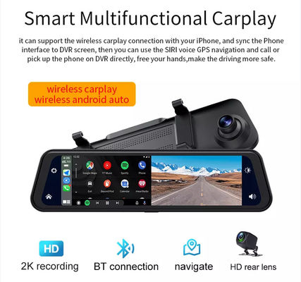 2K 1080P Android Wireless Carplay Dash Cam Οθόνη αφής 12 ιντσών