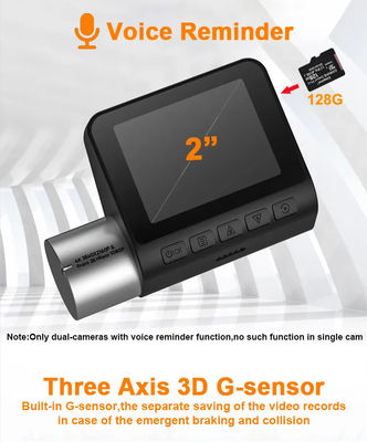 2 ιντσών 4K GPS Dash Cam Auto Driving Recorder Car DVR Πίσω όψη